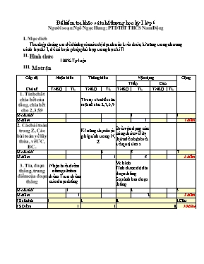 Đề kiểm tra khảo sát chất lượng học kỳ I lớp 6